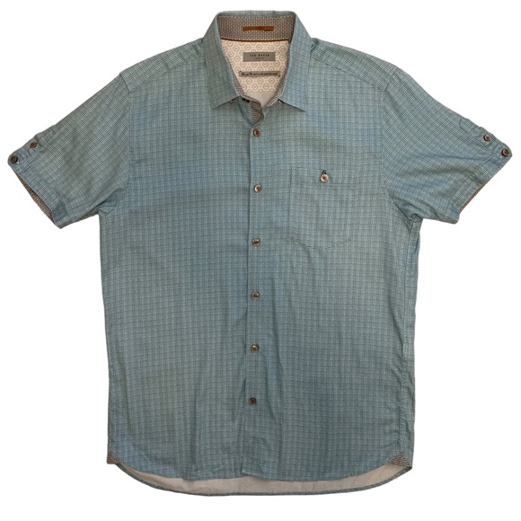 Ted Baker London Lorenze Short Sleeve Button Down Shirt - Picture 2 of 7
